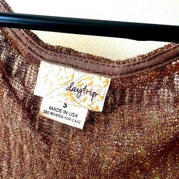 Tan See Through Bedazzled Cross V Cut - Picture 2 of 3